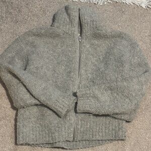 Wilfred Heather Gray Zip-Up Sweater Jacket